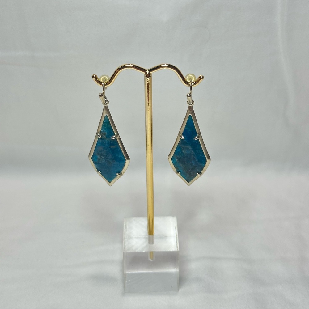 Kendra Scott Green Tear Drop Earrings
